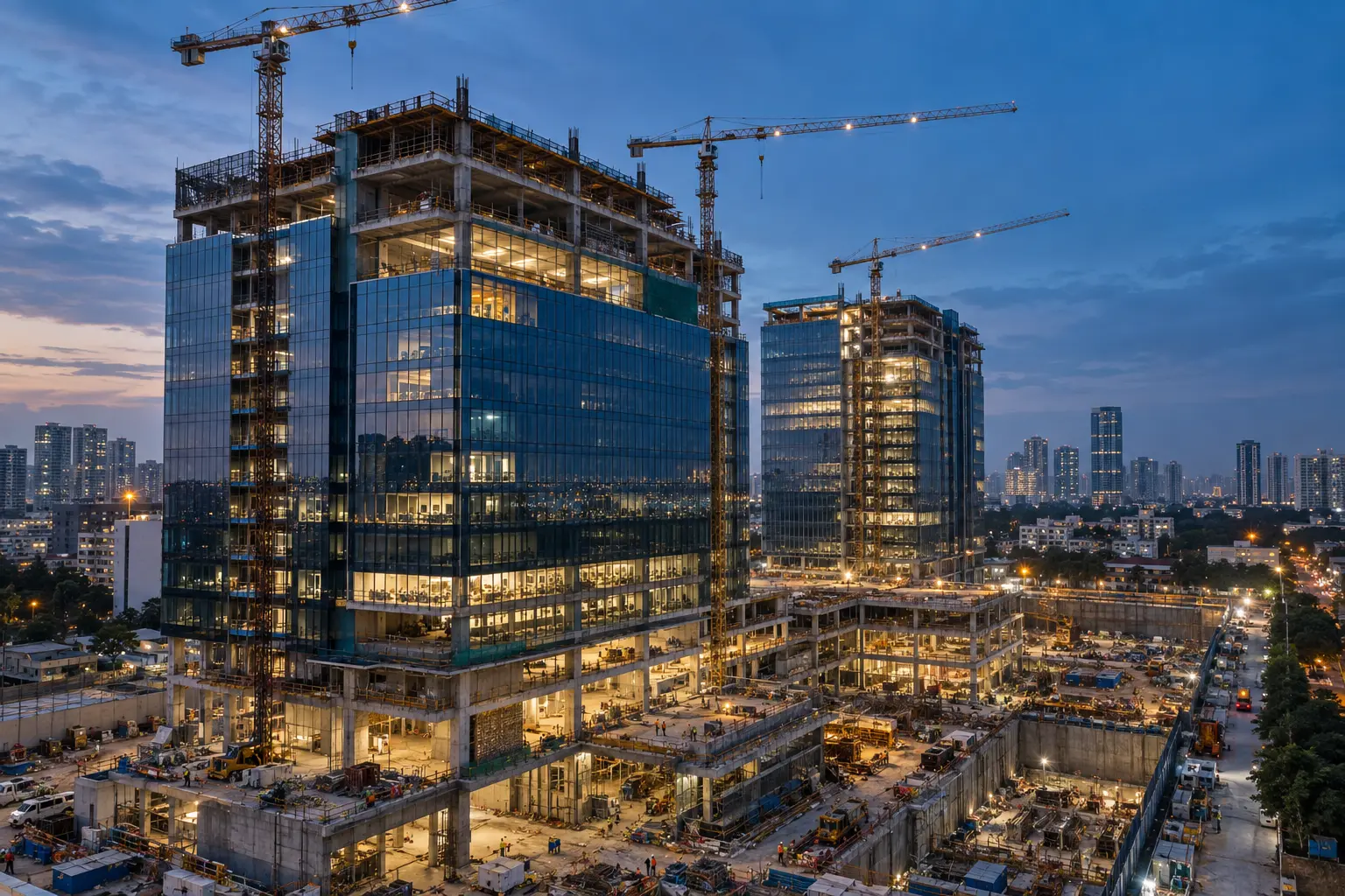 Illustrative view of a large construction project