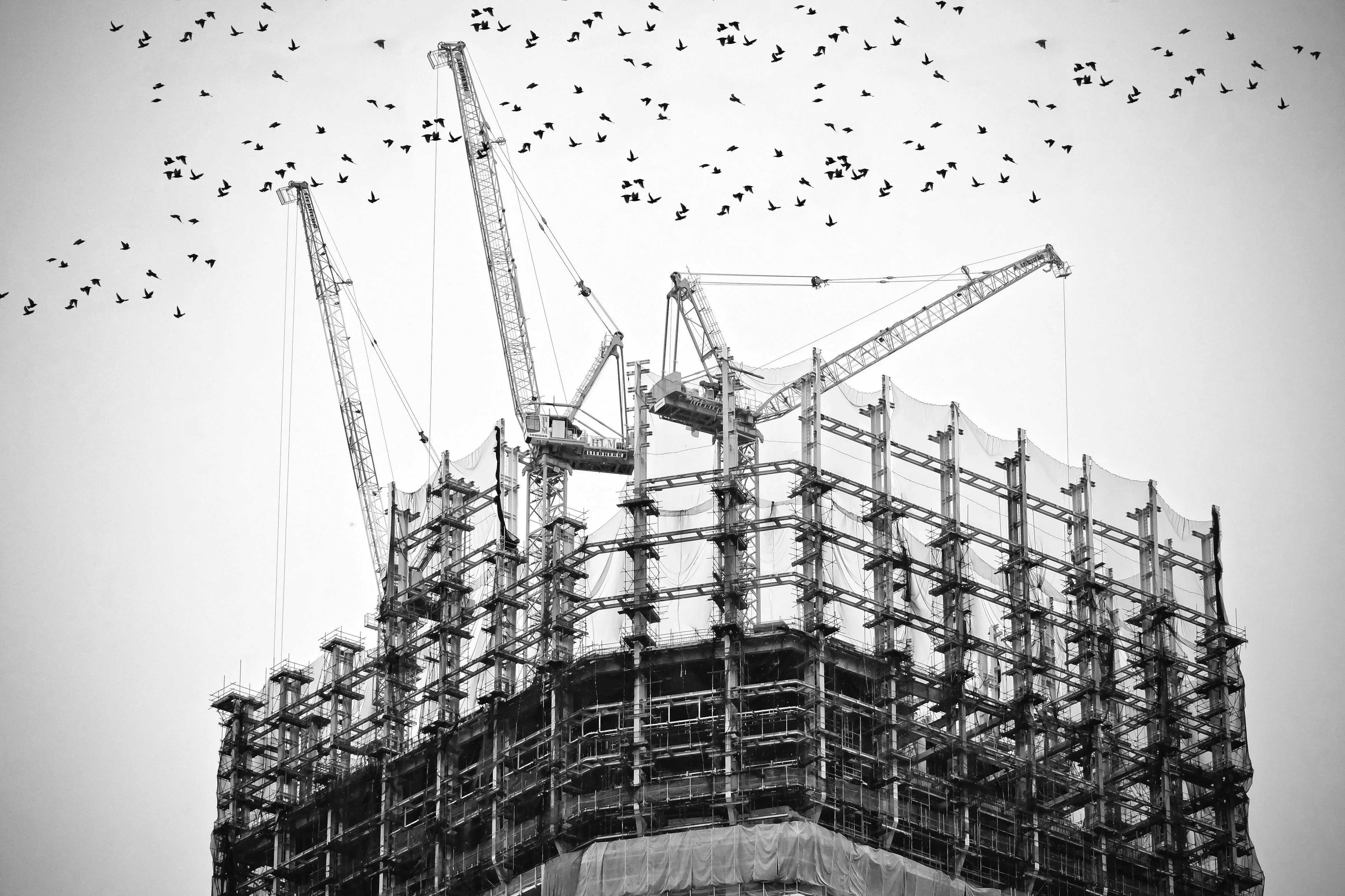 Structural works at a commercial construction site